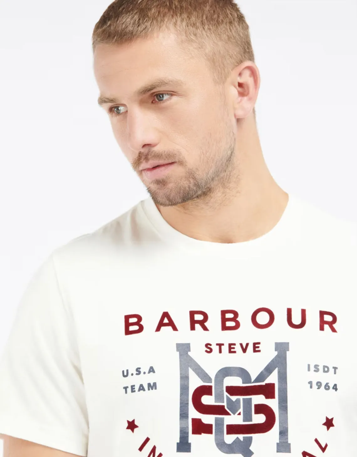 BARBOUR INTERNATIONAL STEVE MCQUEEN JET TEE WHISPER WHITE