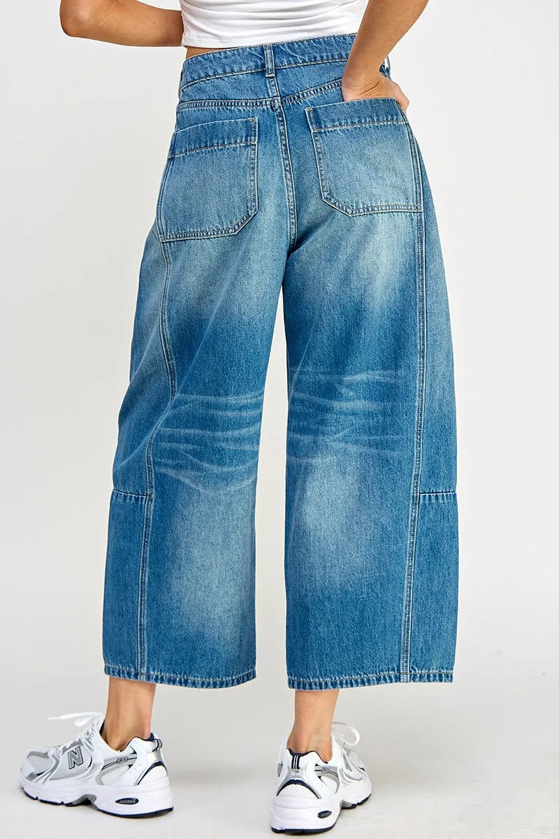 Barrel Mid Rise Jeans