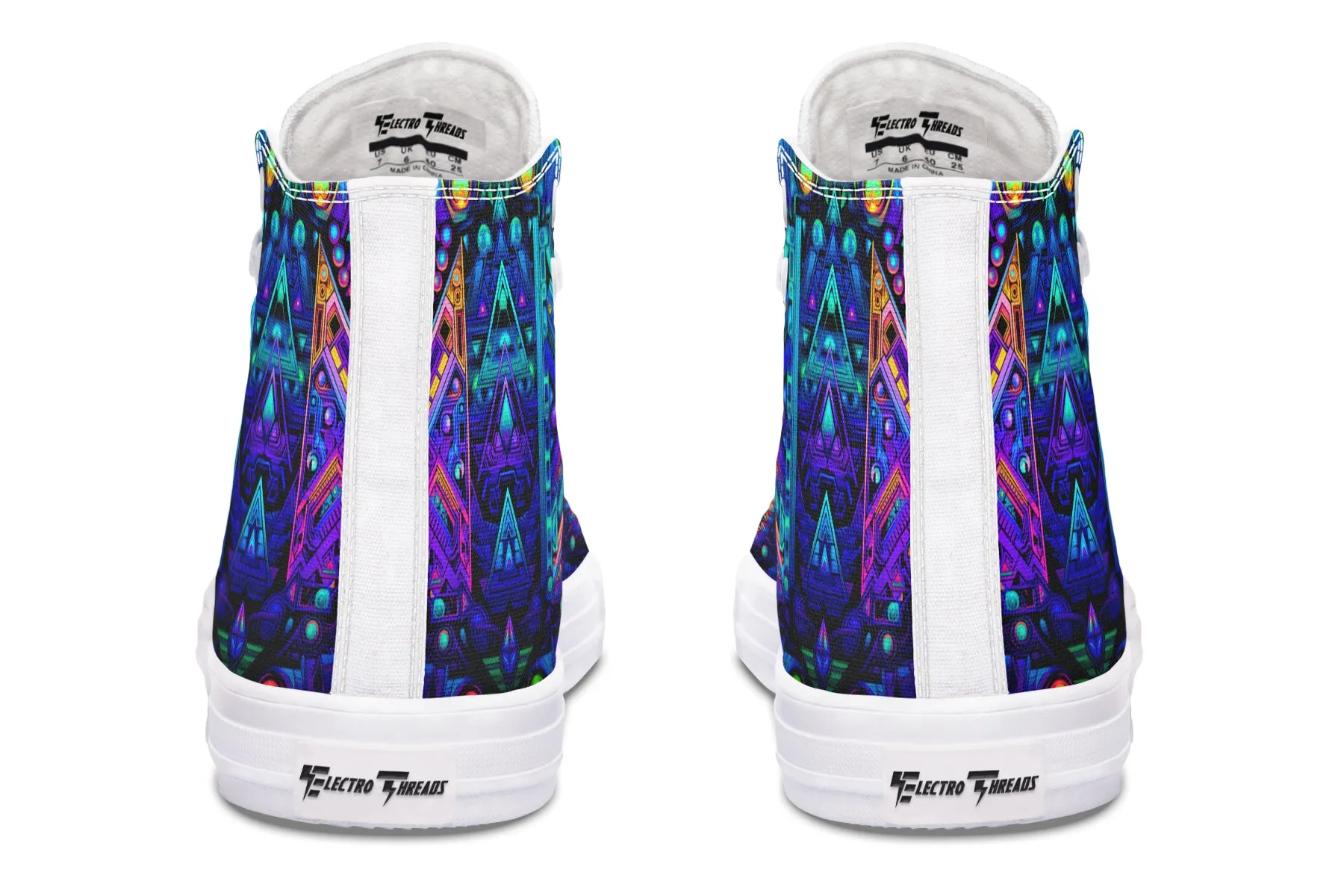 Cyber Cyan High Top Shoes