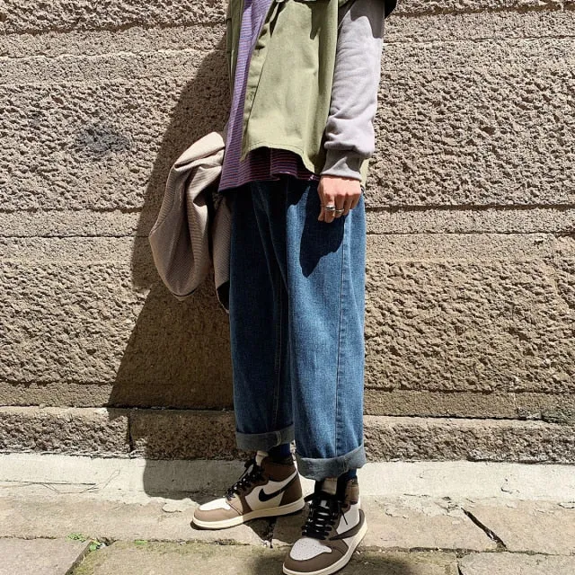 GbolsosPrivathinker 2021 Autumn New Men's Jeans Straight Casual Jeans Mans 2020 Korean Collage Hip Hop Jeans Woman Couple Denim Pants