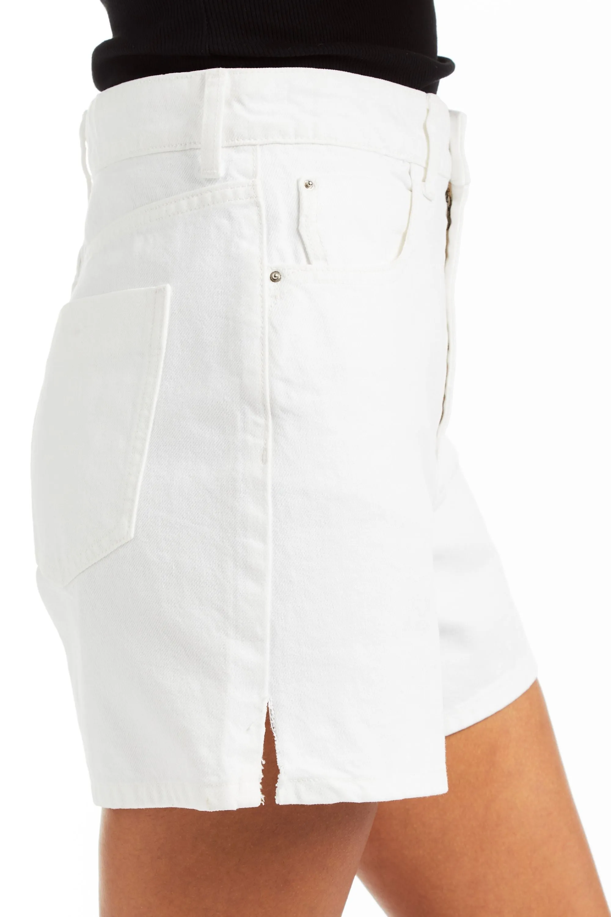 High Rise Mom Short With Side Slit