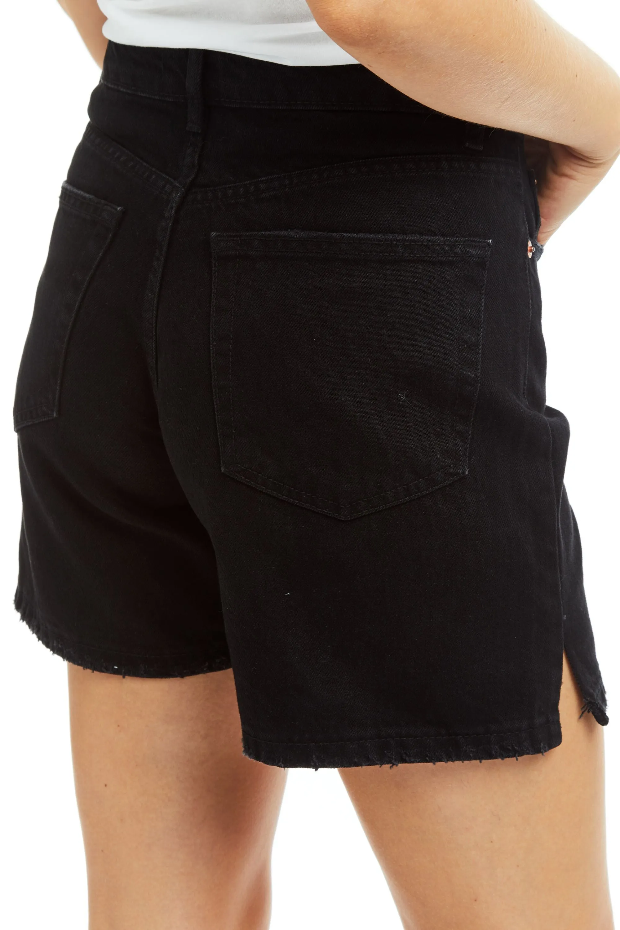 High Rise Mom Short With Side Slit