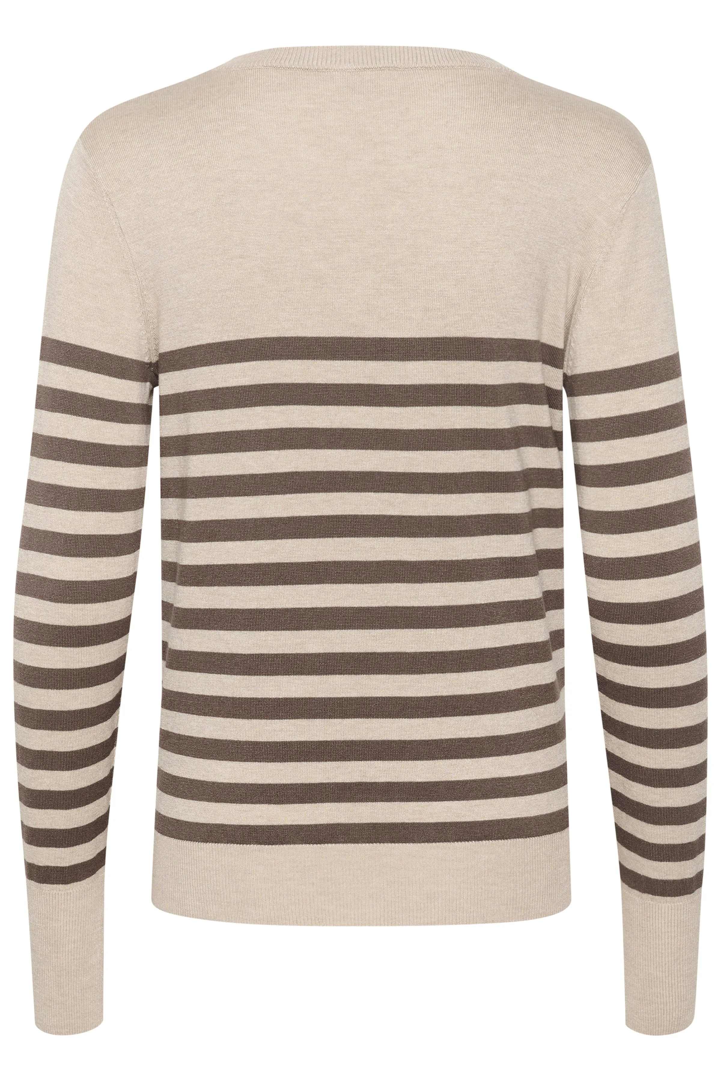 Kaffe KAlizza striped knit pullover feather grey/brown