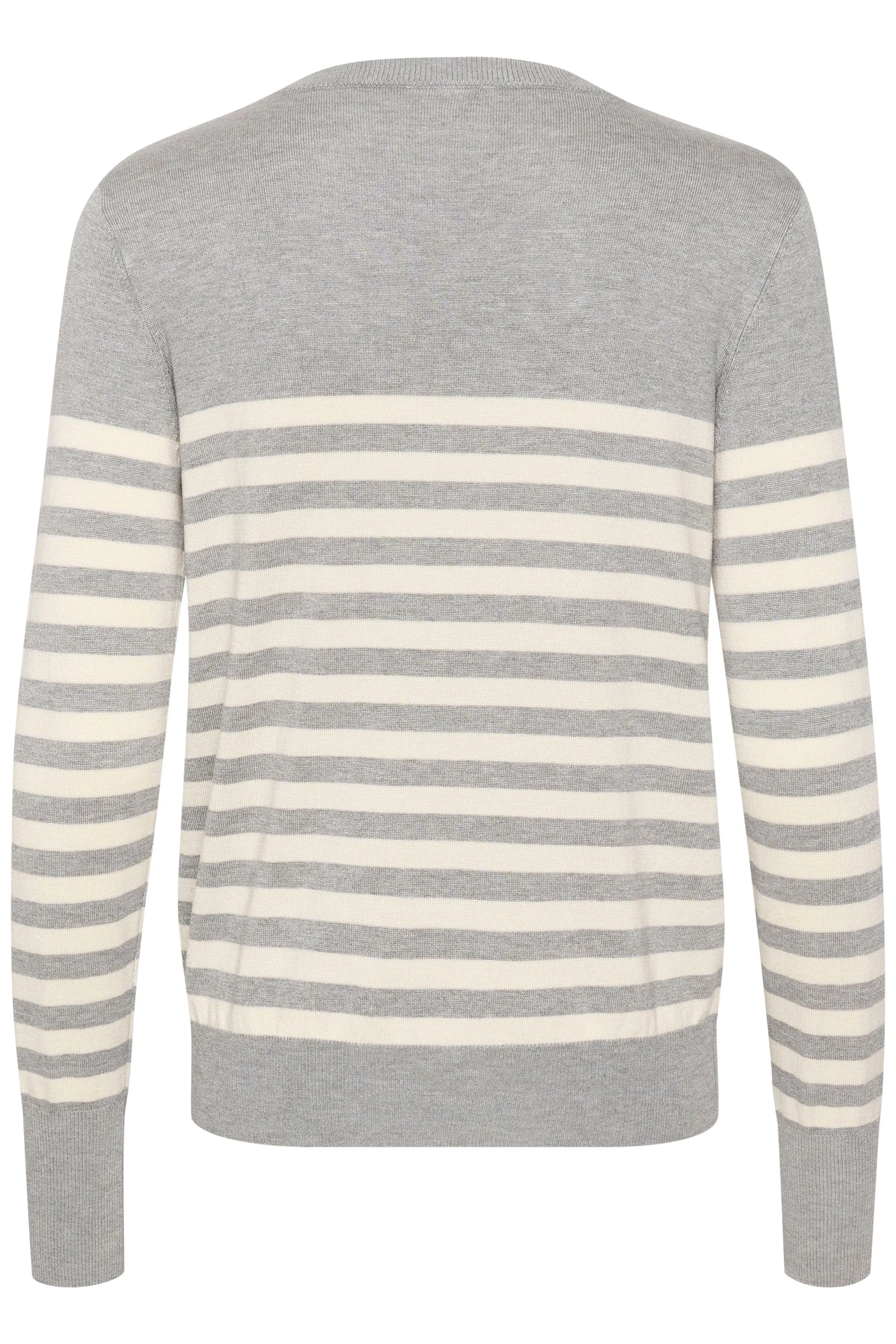 Kaffe KAlizza striped knit pullover grey/turtle dove