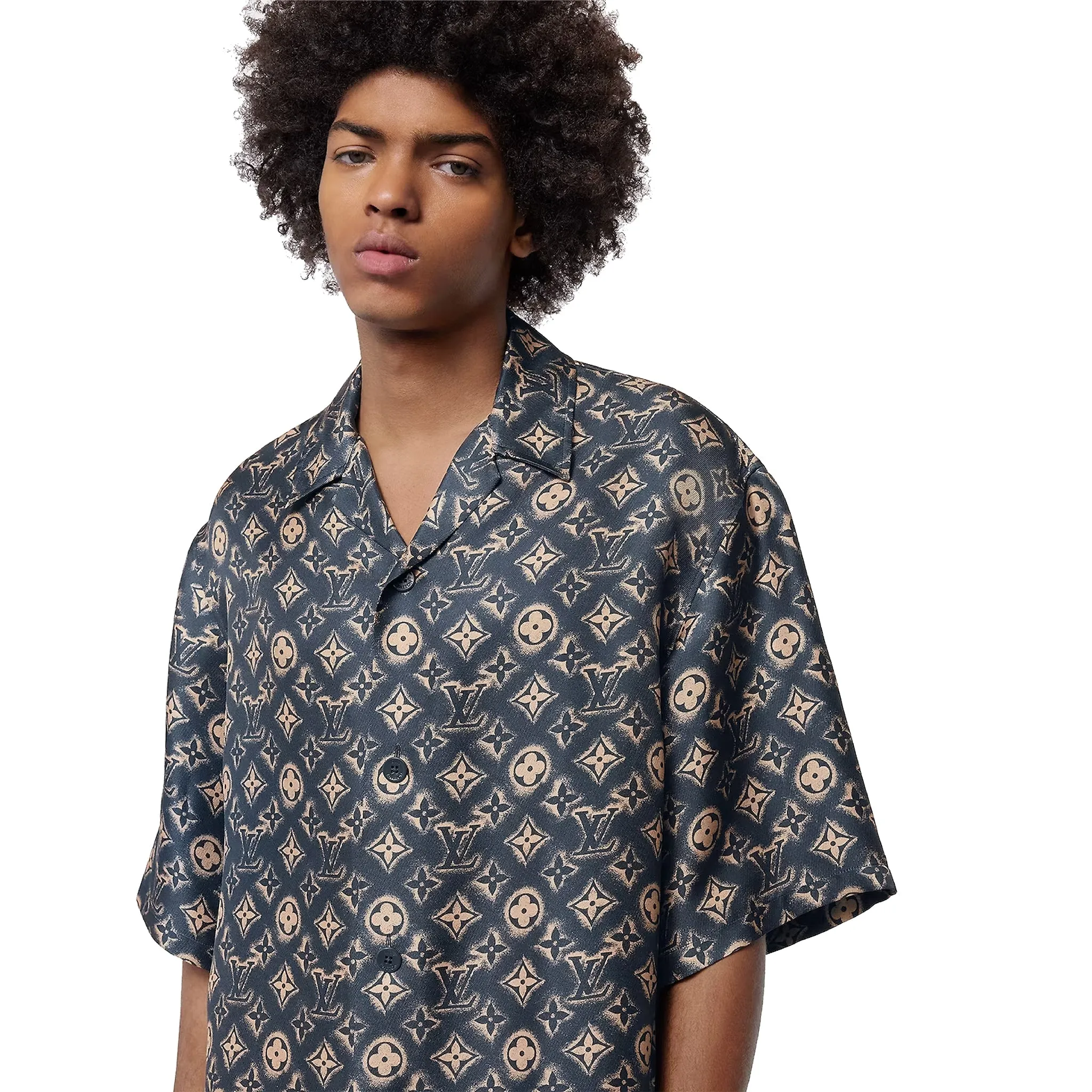 Short-Sleeved Louis Vuitton Monogram Shirt in Luxurious Silk