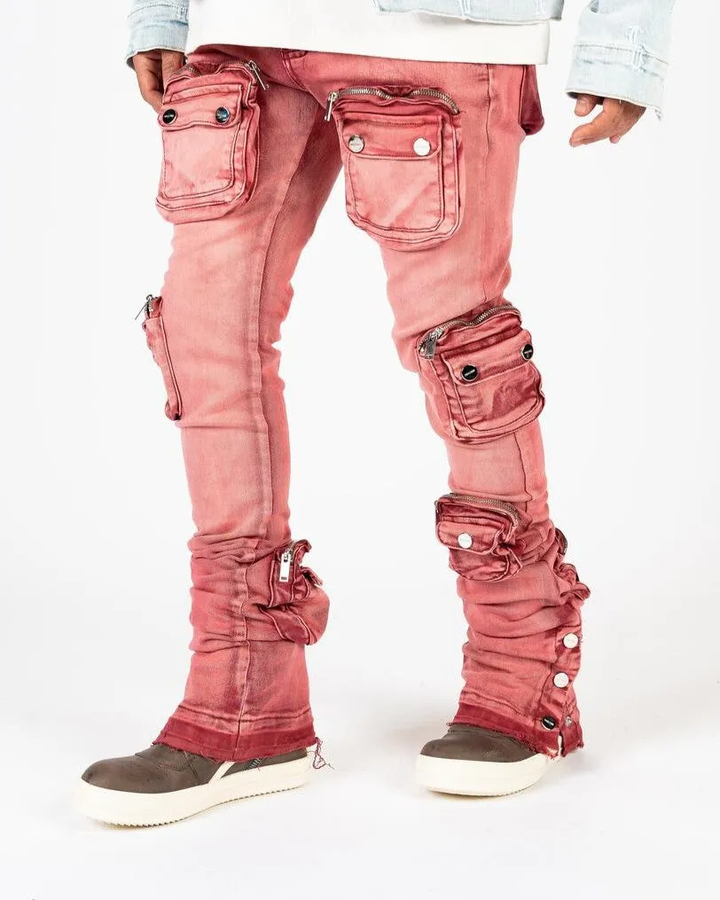 PHEELINGS JOURNEY TO GREATNESS FLARE STACK DENIM (WINE/SAND)