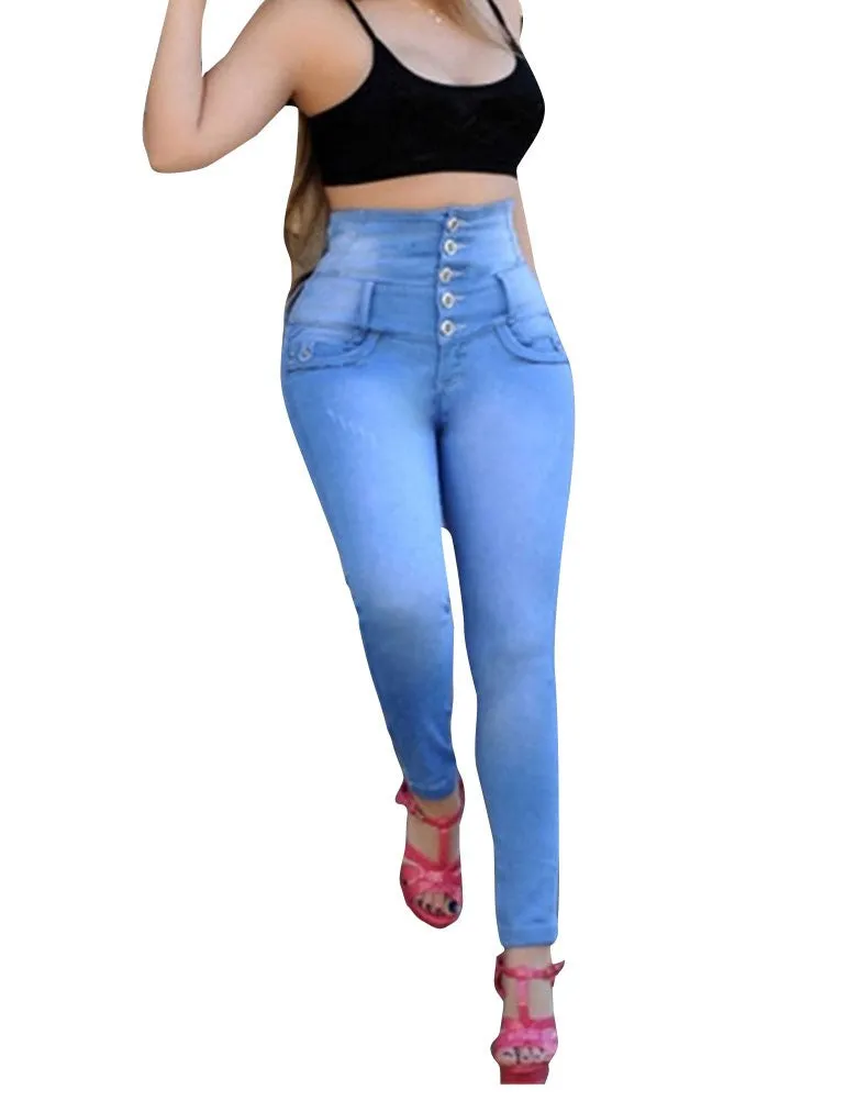Women High Waist Butt-Lifting Slim Fit Stretchy Skinny Jeans
