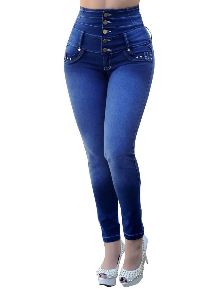 Women High Waist Butt-Lifting Slim Fit Stretchy Skinny Jeans