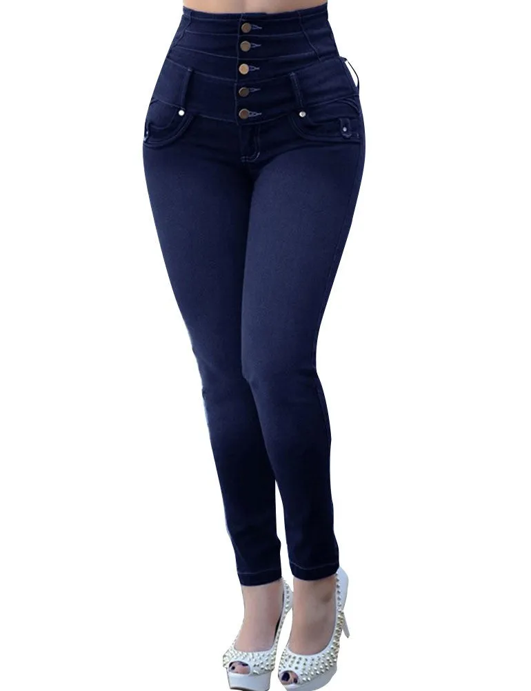 Women High Waist Butt-Lifting Slim Fit Stretchy Skinny Jeans